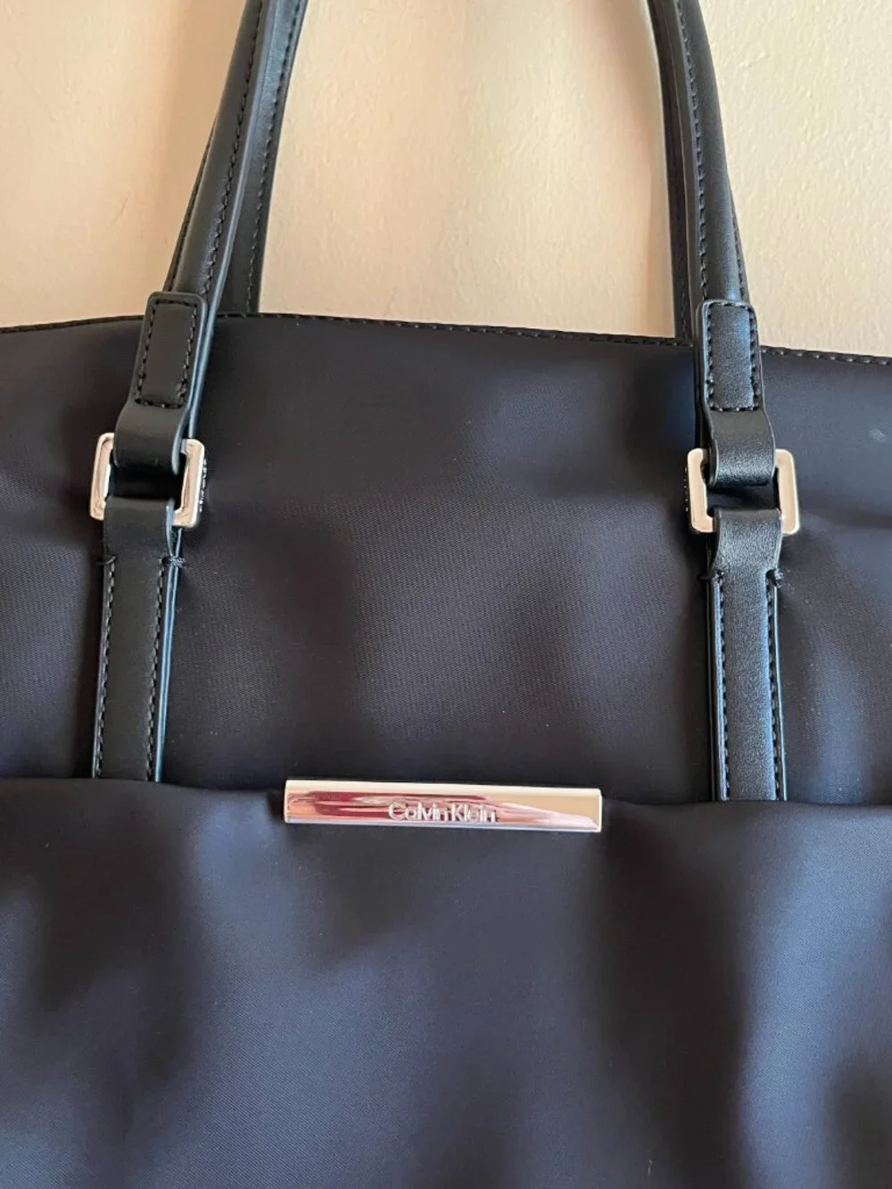 Calvin Klein Black tote bag office nylon computer lightweight travel work